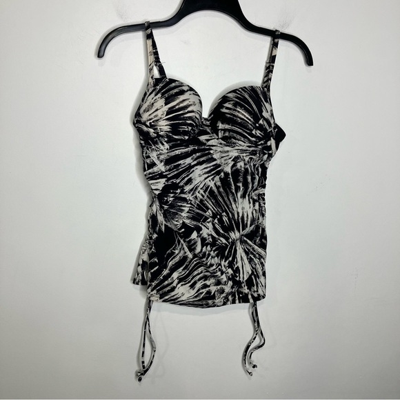 Love your Assets by Spanx tankini top push up swimsuit black & white size‎ small - Picture 2 of 10